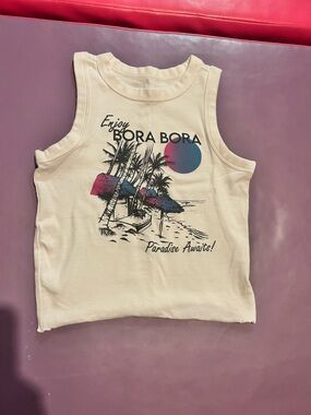 Kids WHITE 'Bora Bora' Graphic Tank Top